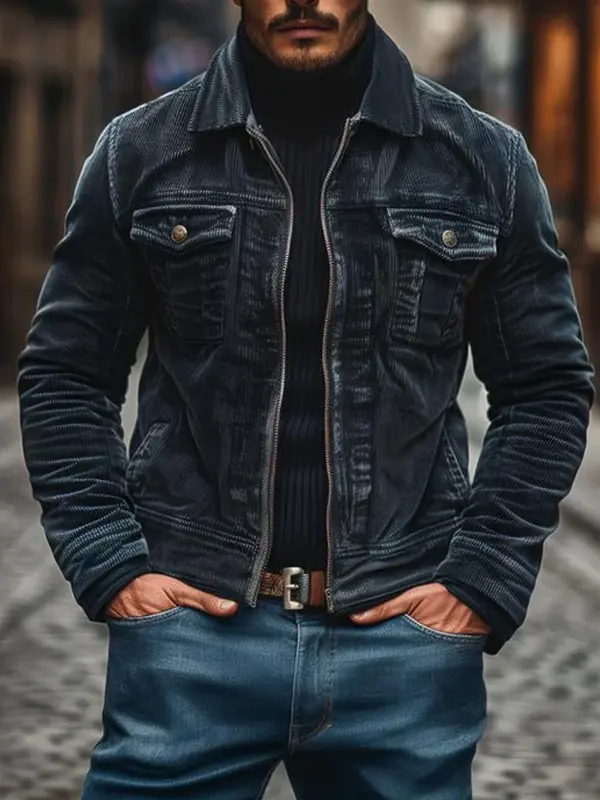 Stylish Corduroy Jacket For Men - Perfect For Casual And Urban Looks - Wantbright.com 
