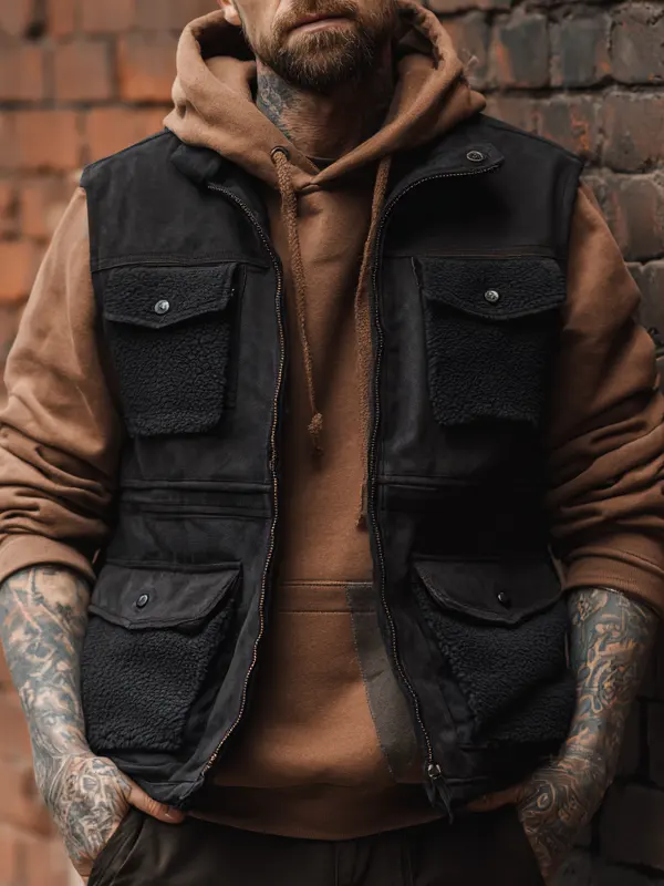 Men's Fashionable Sleeveless Vest With Hoodie Combo For Outdoor Adventures - Wantbright.com 