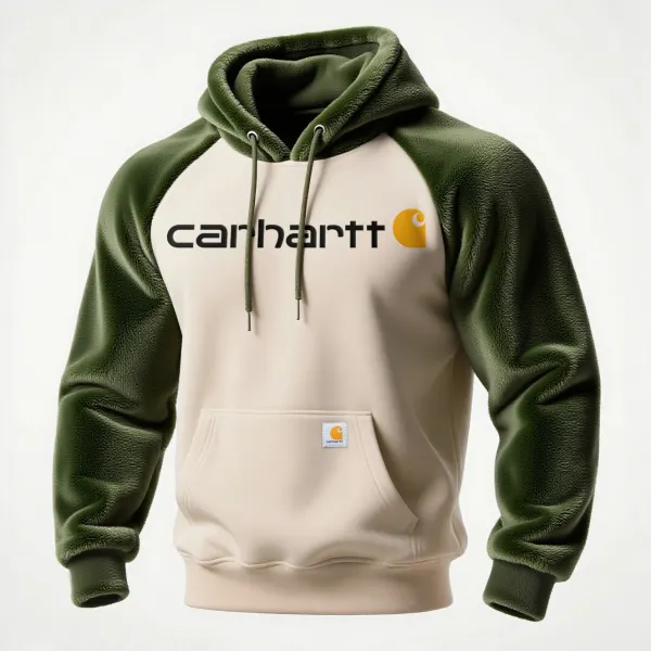 Western Retro Style Contrast Color Stitching Baby Velvet Raglan Sleeve Hooded Sweatshirt - Wayrates.com 