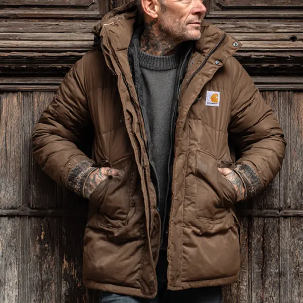Winter Essential Quilted Warm Down Jacket With Detachable Hood - Wayrates.com 