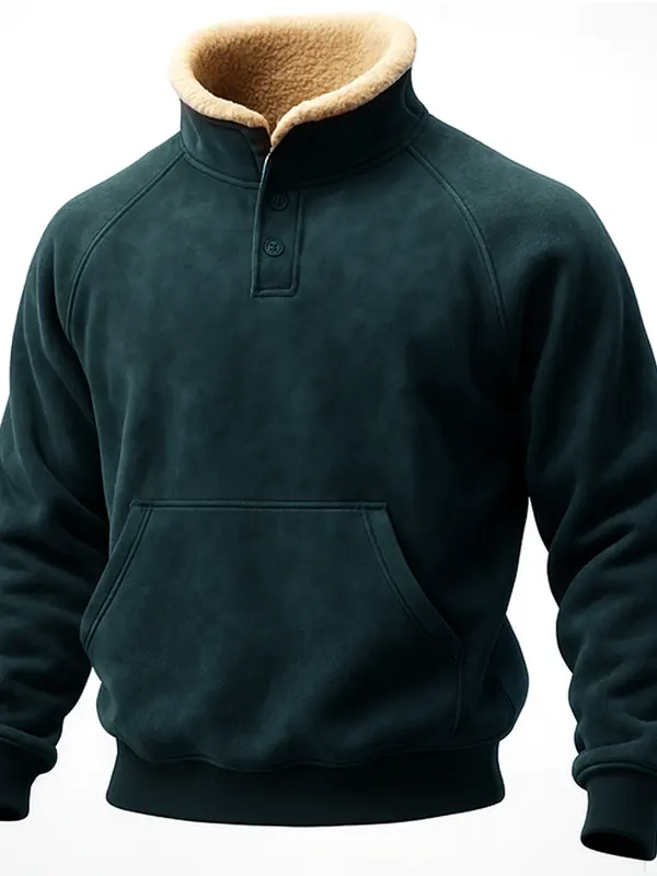 Winter Warmth Cuff Collar Pullover With Faux Fur Collar - Perfect For Outdoor Adventures - Wantbright.com 