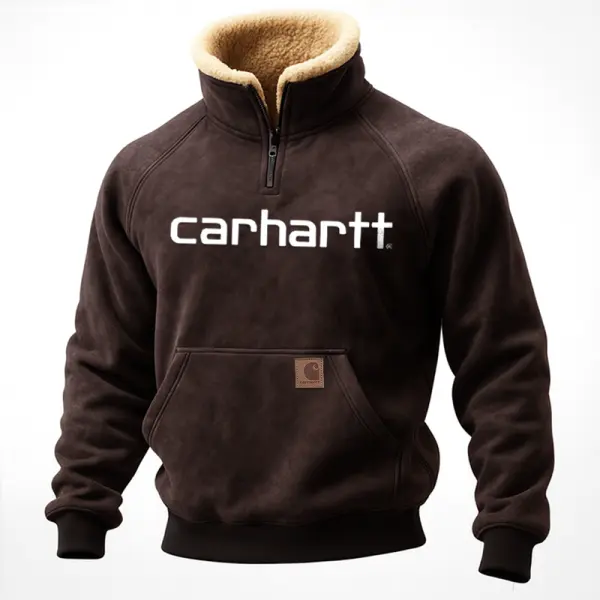 Winter-Ready Carhartt Half-Zip Pullover With Fleece Collar For Ultimate Warmth And Style - Wayrates.com 