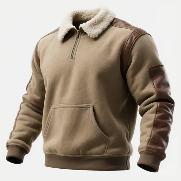 Stylish Winter Jacket With Faux Fur Collar And Leather Accents - Cotosen.chimpone.com 