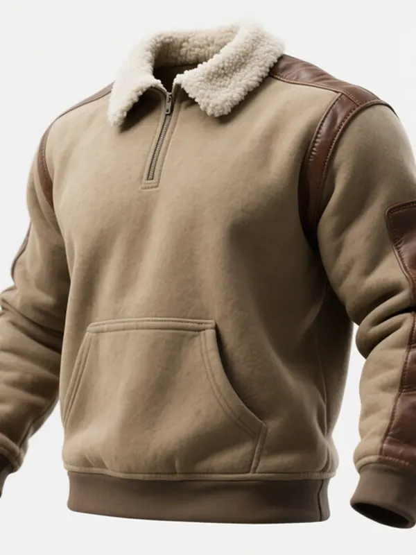 Stylish Winter Jacket With Faux Fur Collar And Leather Accents - Wantbright.com 