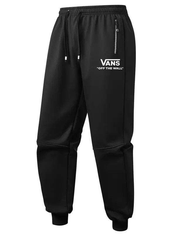 Men's Vintage Off The Wall Fleece Warm Thickened Sherpa Cuffed Casual Sweatpants - Wantbright.com 