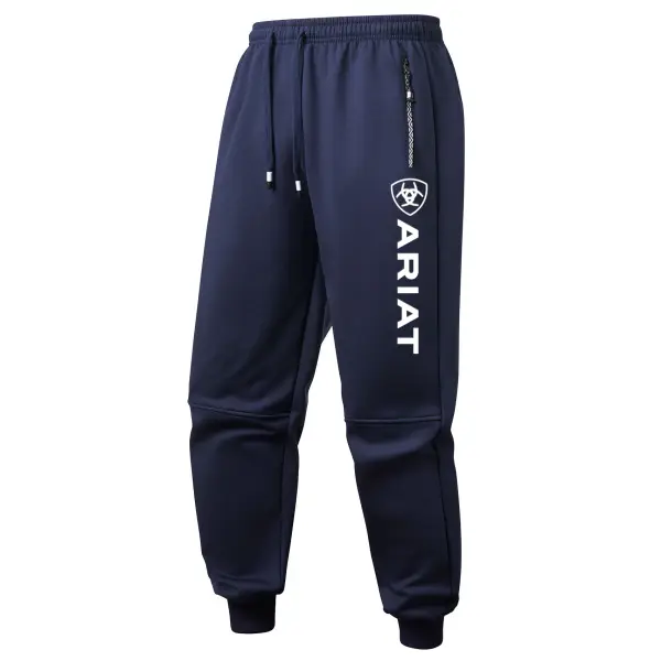 Men's Vintage Western Cowboy Fleece Warm Thickened Sherpa Cuffed Casual Sweatpants - Wayrates.com 