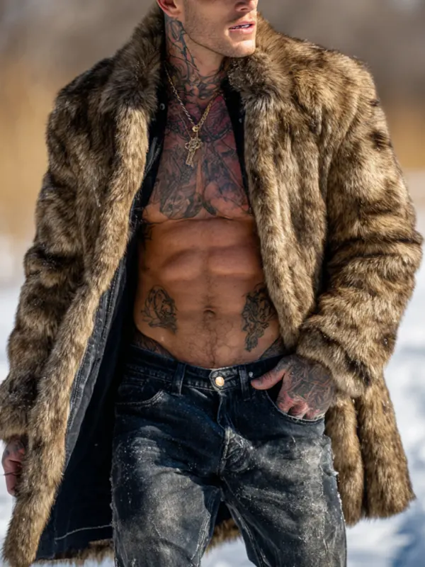 Artificial Fox Fur Coat With Perfect For Winter Outdoors - Simplyion.com 