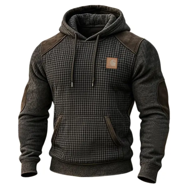 Men's Western Casual Waffle Panel Hoodie - Wayrates.chimpone.com 