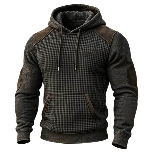 Men's Western Casual Waffle Panel Hoodie - Wayrates.chimpone.com 