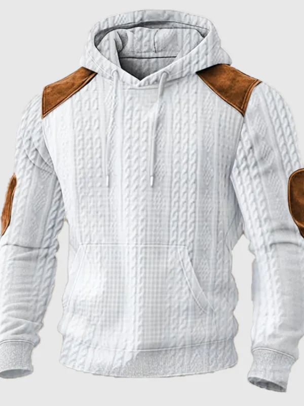 Men's Knitted Jacquard Three-Dimensional Texture Casual Hoodie - Wantbright.com 