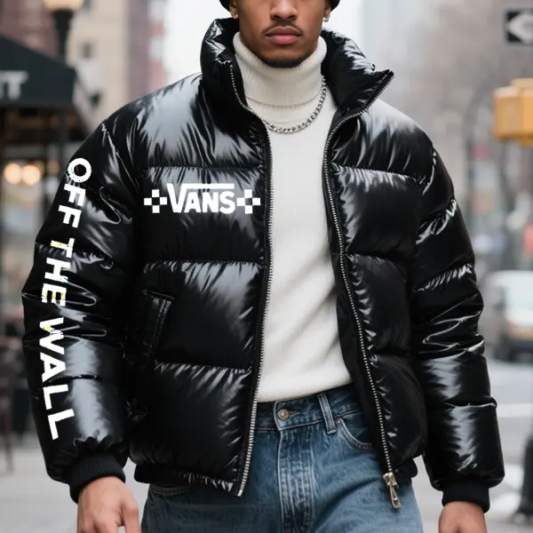 Men's Off The Wall Print Urban Style Puffer Jacket - Wayrates.chimpone.com 