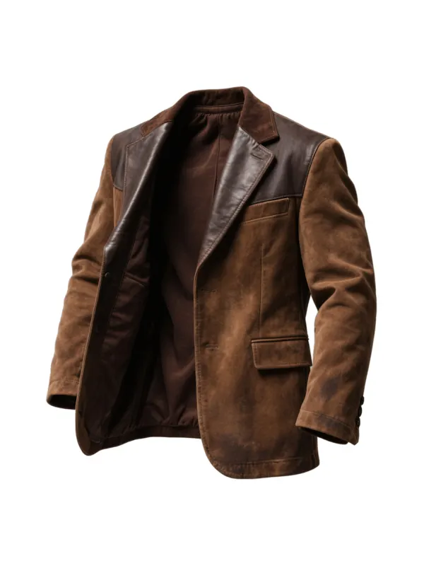 Men's Western Vintage Leather And Suede Jacket - Hoplady.chimpone.com 