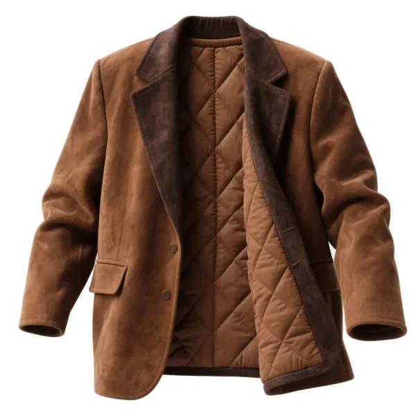 Men's Western Vintage Suede Padded Jacket - Upgradecool.com 