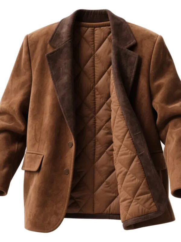 Men's Western Vintage Suede Padded Jacket - Wantbright.com 