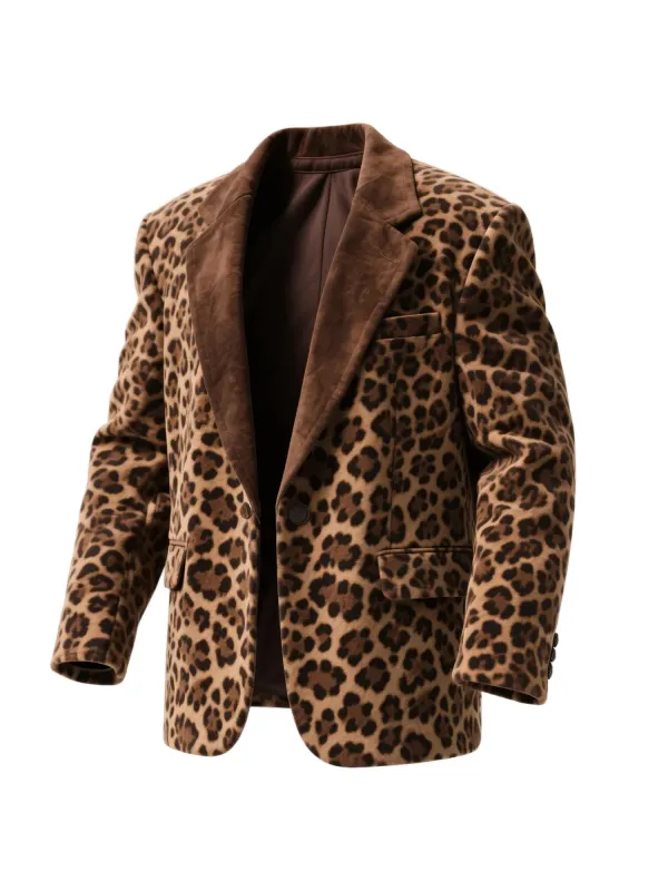 Men's Western Retro Style Leopard Print Suede Jacket - Hoplady.chimpone.com 