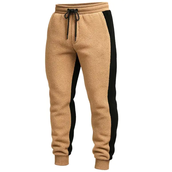 Men's Vintage Fleece Contrast Elastic Drawstring Jogger Pants - Wayrates.chimpone.com 