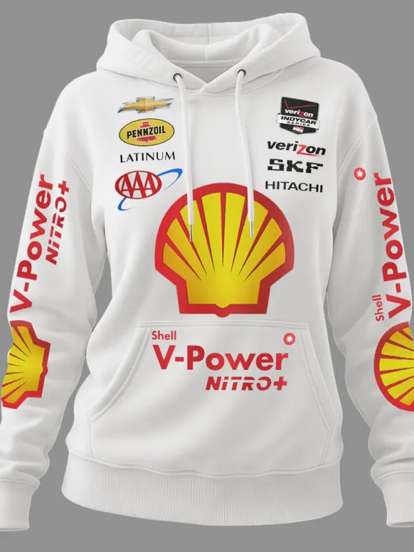 Women's 2025 Newest Retro Racing Print Red Oversized Hoodie - Simplyion.com 