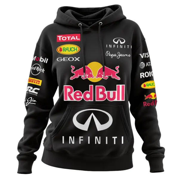 Women's 2025 Newest Retro Racing Print Black Oversized Hoodie - Wayrates.chimpone.com 