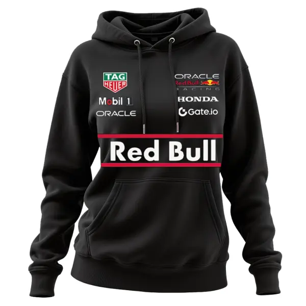Women's 2025 Newest Retro Racing Print Black Oversized Hoodie - Wayrates.chimpone.com 