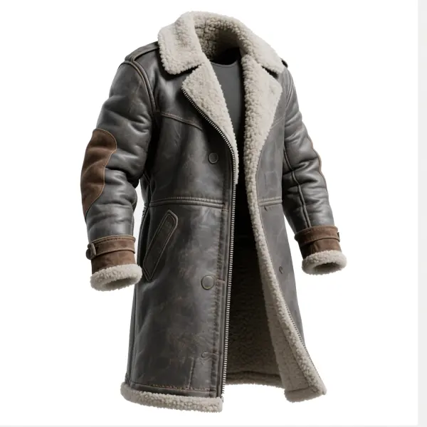 Classic Aviator Jacket With Detachable Shearling Collar - Perfect For Winter And Casual Outfits - Wayrates.chimpone.com 