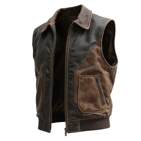 Stylish Leather Vest For Men - Perfect For Casual And Outdoor Adventures - Wayrates.chimpone.com 