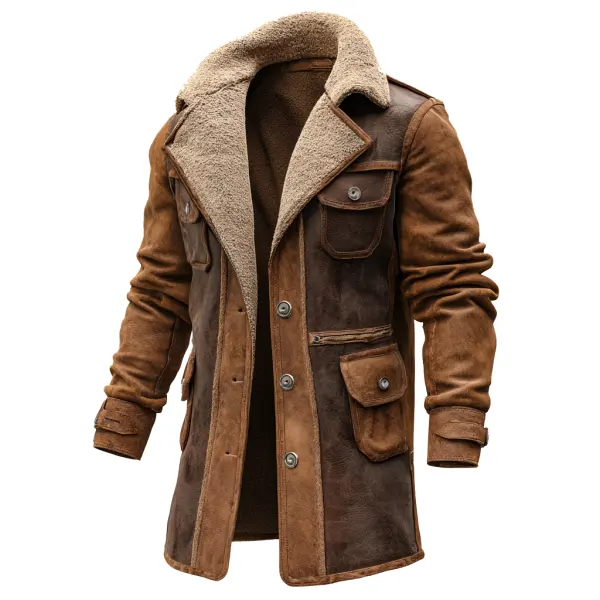 Men's Vintage Brown Shearling Leather Jacket - Wayrates.chimpone.com 