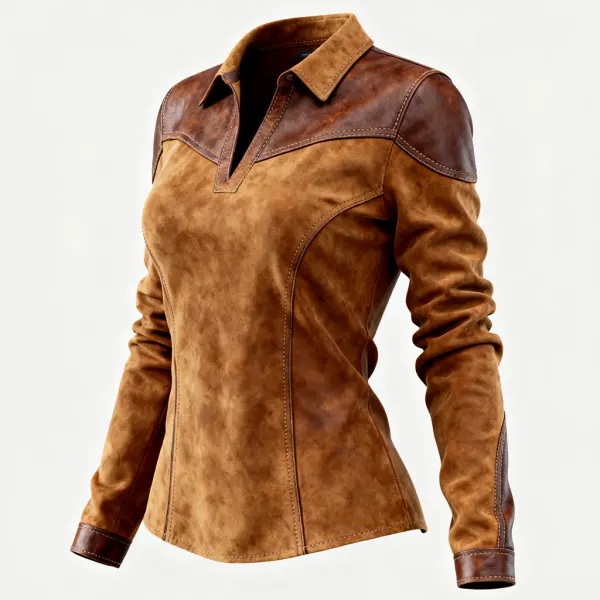 Stylish Women's Shirt With Contrast Panel Design For All-Season Wear - Upgradecool.com 