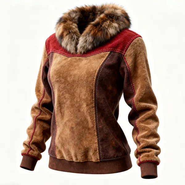 Cozy Winter Sweater With Faux Fur Trimmed Hood - Upgradecool.com 