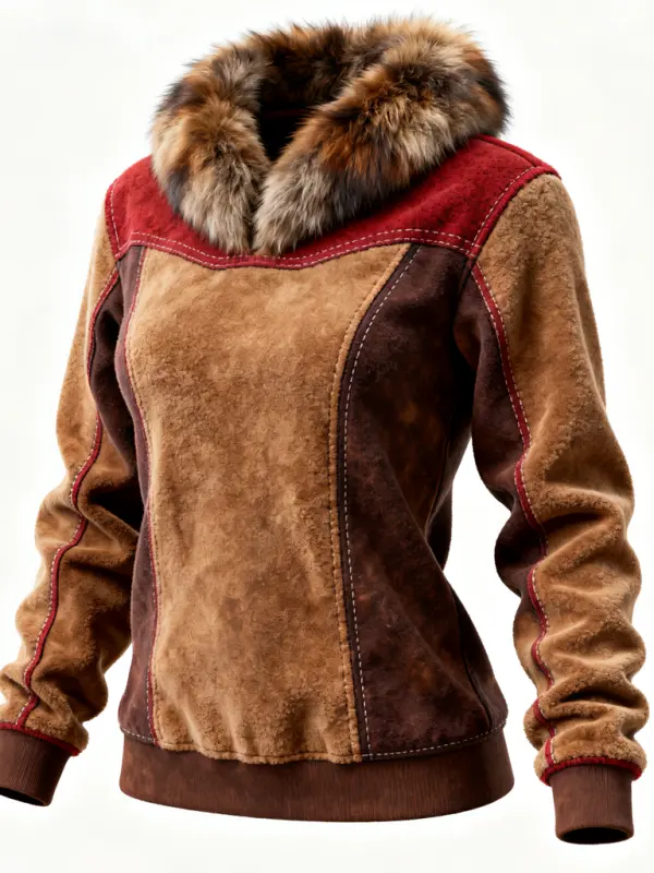 Cozy Winter Sweater With Faux Fur Trimmed Hood - Wantbright.com 