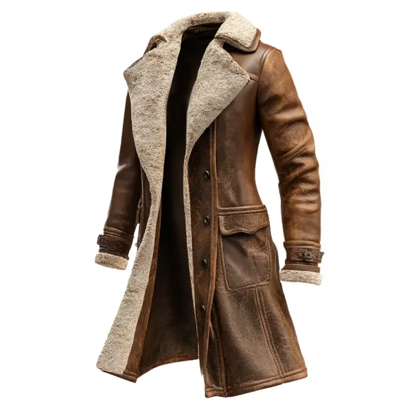 Women's Vintage Brown Suede Leather Coat With Shearling Lining - Upgradecool.com 