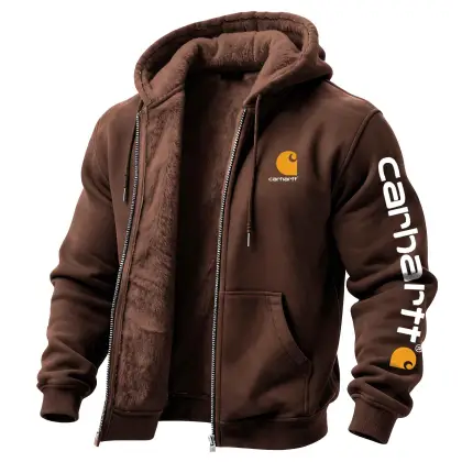 Men's Carhartt Vintage Fleece Pocket Full Zip Long Sleeve Hoodie Jacket