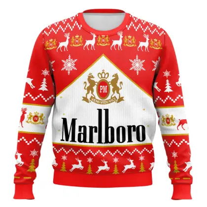 Racing-inspired Print Christmas Ugly Sweatshirt Crew Neck Pullover