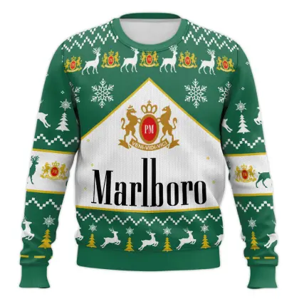 Racing-inspired Print Christmas Ugly Sweatshirt Crew Neck Pullover