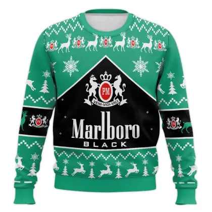 Racing-inspired Print Christmas Ugly Sweatshirt Crew Neck Pullover