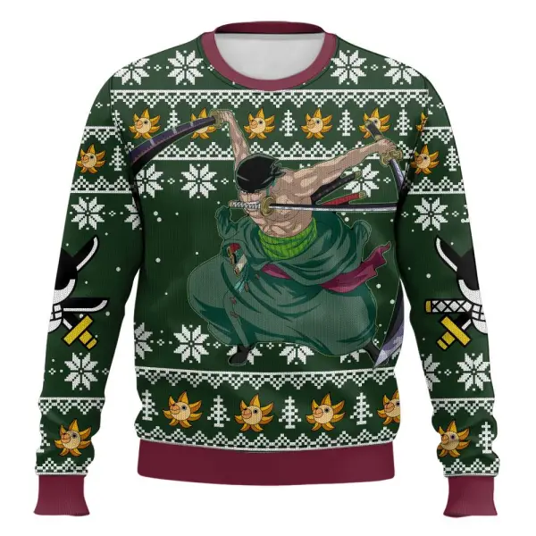 Anime-style Printed Round-neck Christmas Ugly Sweatshirt Pirate Gang Sweater - Wayrates.com 