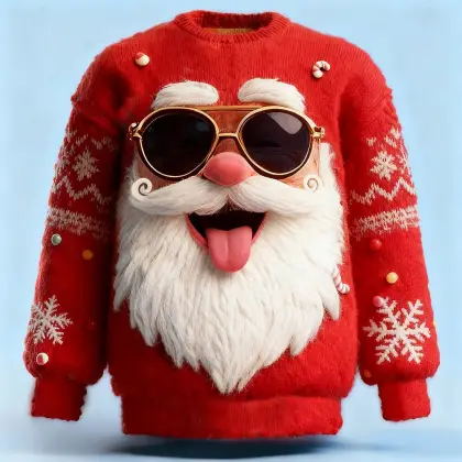 3D Print Unisex Fleece Crew Neck Christmas Ugly Sweatshirt