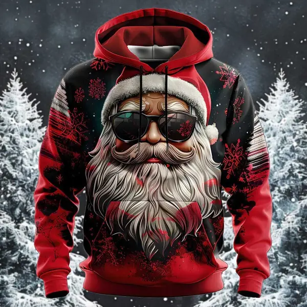 3D Print Men's Vintage Christmas Santa Pocket Christmas Ugly Hoodie - Wayrates.com 