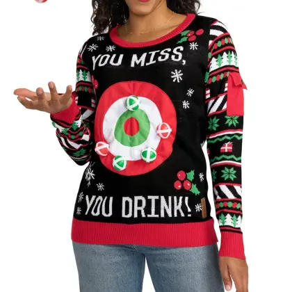 Women's Drinking Game Ugly Christmas Sweatshirt
