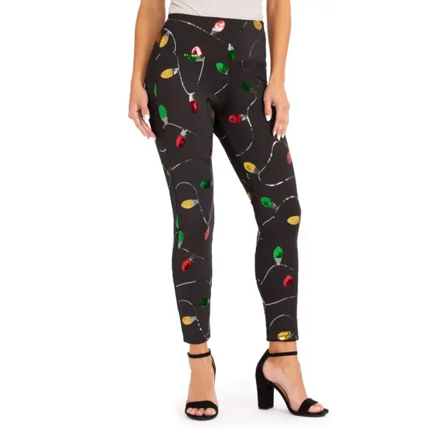 Women's Christmas Lights High Waisted Leggings - Wayrates.com 