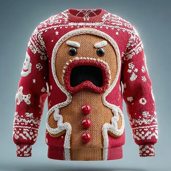 3D Print Men's Dachshund Christmas Fun Gingerbread Sweatshirt - Wayrates.com 