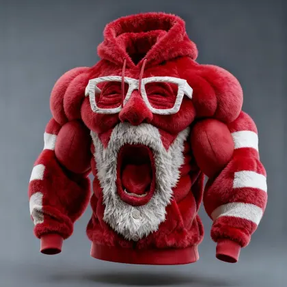 3D Print Christmas Ugly Sweater Men's Vintage Funny Santa Claus Hooded Hoodie