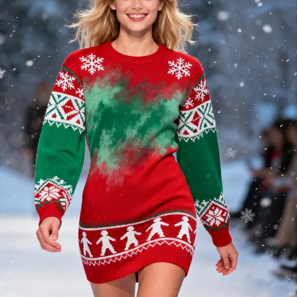 3D Print Women's Gradient Snowflakes Print Bodycon Dress - Wayrates.com 