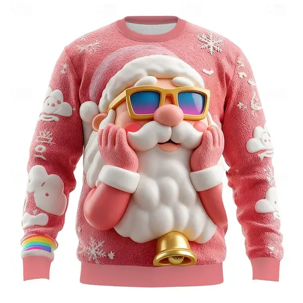 3D Print Unisex Christmas Ugly Sweater Fleece Santa Crew Neck Sweatshirt - Wayrates.com 