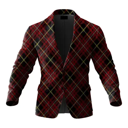 Festive Christmas Corduroy Line 3d Print Blazer For Holiday Celebrations