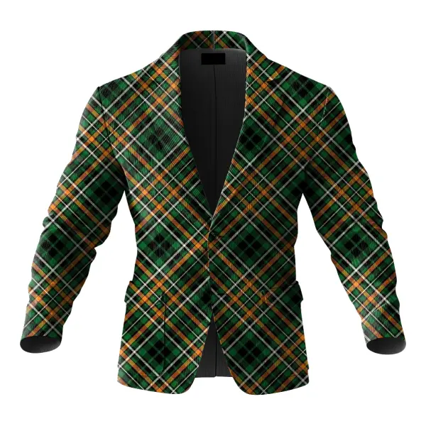 Festive Christmas Corduroy Line 3d Print Blazer For Holiday Celebrations - Wayrates.com 
