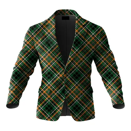 Festive Christmas Corduroy Line 3d Print Blazer For Holiday Celebrations