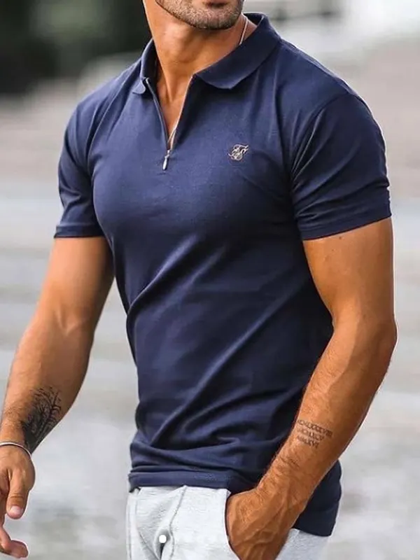 Casual mens solid polo shirt - Oasisjoy.com 