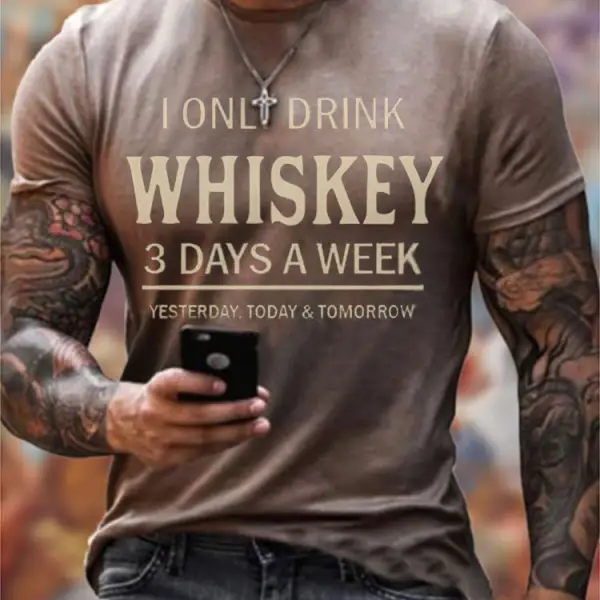 I Only Drink Whiskey Print T-shirt - Nikiluwa.com 