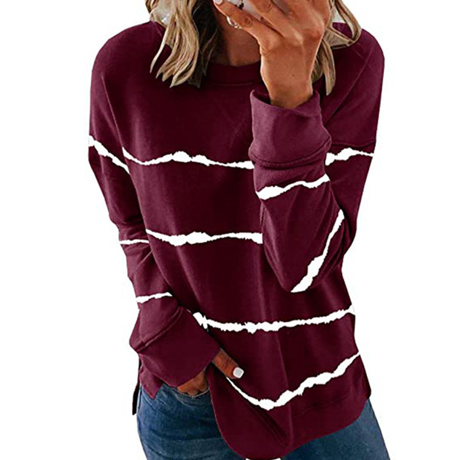 

Round Neck Striped Long Sleeve T-shirt