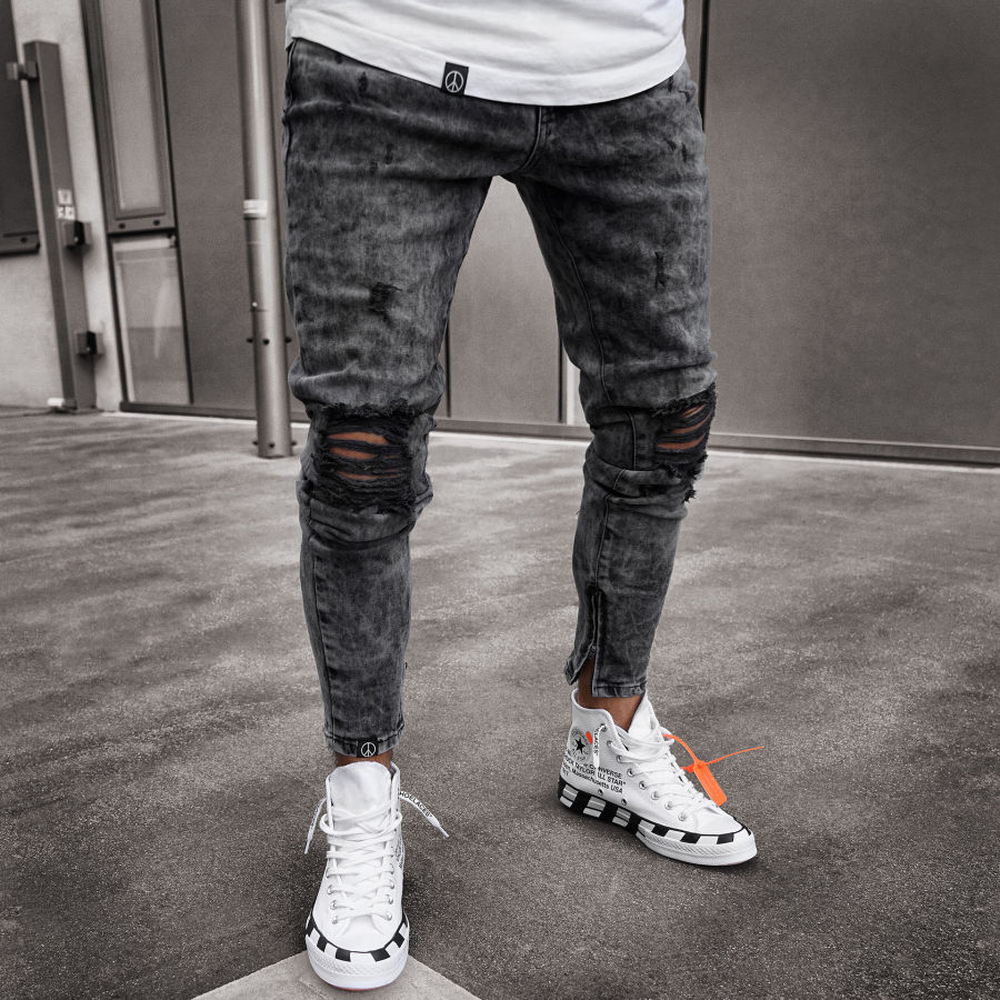 

Men's Casual Fashion Ripped Slim Fit Jeans TT230